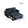 TiramisuBest 3-in-1 Convertible Sleeper Sofa Bed, Velvet Loveseat Futon Couch with Pull-Out Bed, Pillows & Storage Pockets, Black - 3 of 4