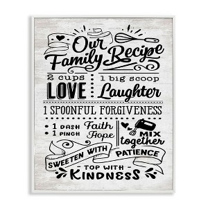 Stupell Industries Our Family Recipe Motivational Kitchen Phrases Life Ingredients, 20" x 16" - 1 of 4