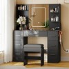 43.3" Vanity Desk with Mirror and LED Lights ,dressers for bedroom ,Makeup Vanity Desk Set with 7 Drawers and Cushioned Stool - 2 of 4