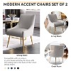 SEYNAR Modern Glam Boucle Pleated Velvet Dining Chair or Vanity Chair Set of 2 with Rear Handle - 3 of 4