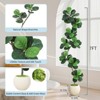 Fiddle Leaf Fig Artificial Tree with White Planter,5ft Faux Plants Indoor with Moss, Fake Rubber Tall Fake Floor Plant in Pot - Artificial Trees - 2 of 4