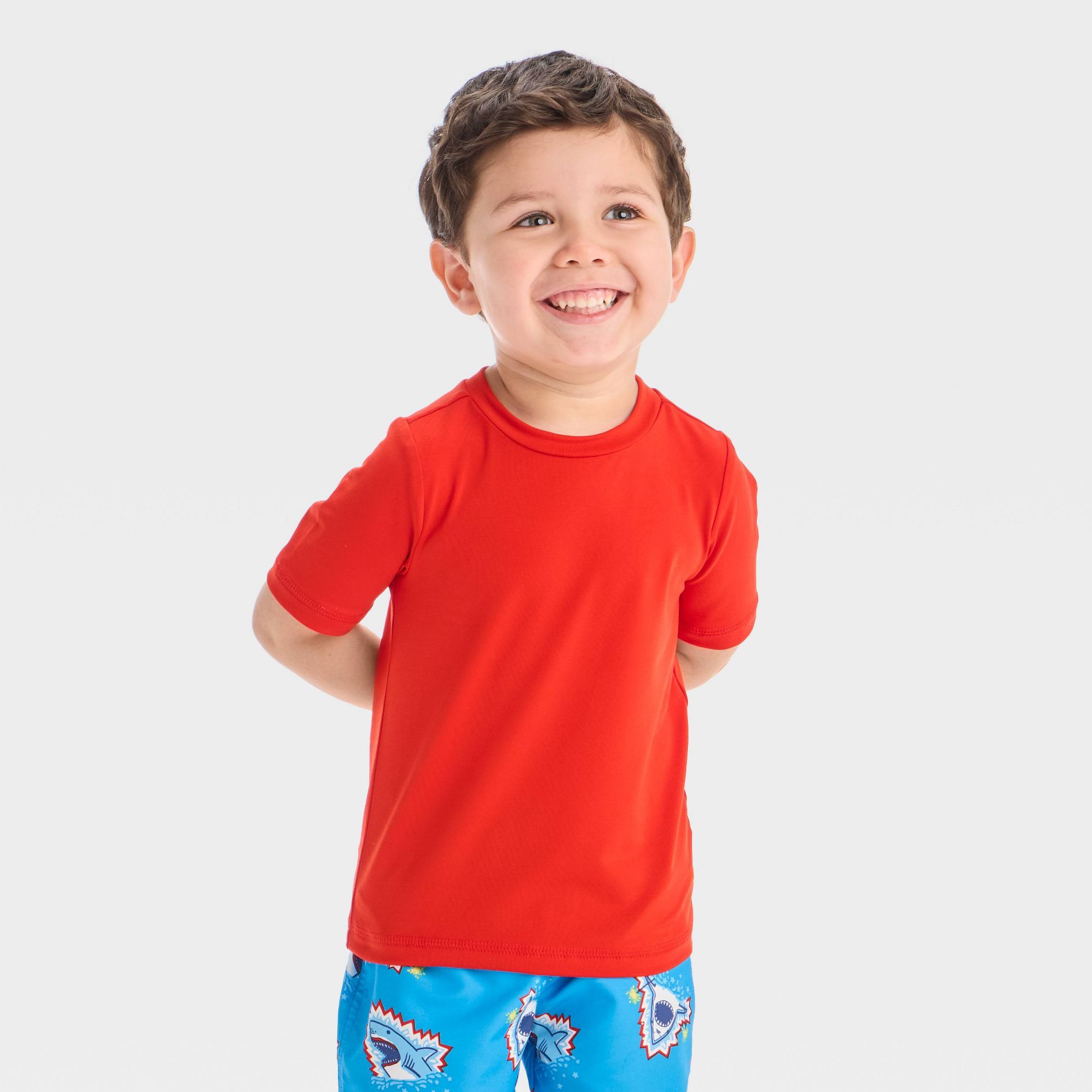 Toddler Boys' Short Sleeve Rash Guard Top - Cat & Jack™ Red