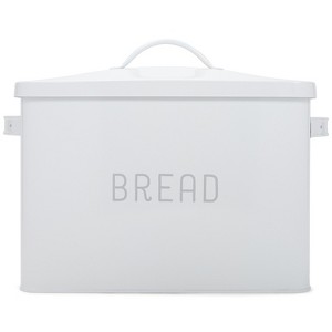 Nat & Jules Extra Large White 15 x 10 Metal Farmhouse Bread Box - Holds Two Full Loaves - 1 of 4