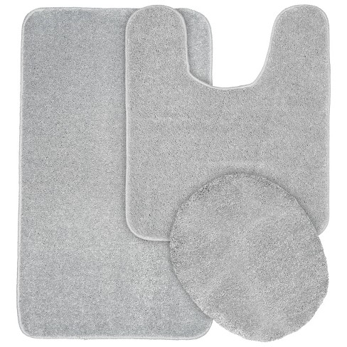 Garland Rug Traditional Dark Gray 3-Piece Washable Bathroom Rug Set  BA010W3P02J6 - The Home Depot