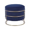 APRILSOUL Elegant Round Storage Ottoman with Gold Frame - 3 of 4