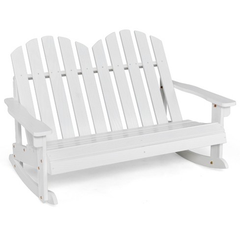 Costway 2 Person Kid Adirondack Rocking Chair Outdoor Backrest