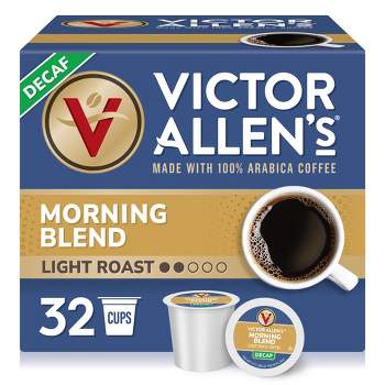 Victor Allen's Coffee Decaf Morning Blend, Light Roast, 32 Count, Single Serve Coffee Pods for Keurig K-Cup Brewers