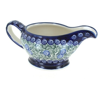 Blue Rose Polish Pottery Seaside Swirl Gravy Boat