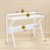 Costway Home Office Desk with Monitor Stand, Open Shelf & Metal Frame, Earphone Hook White/Brown/Black/Pink - 3 of 4