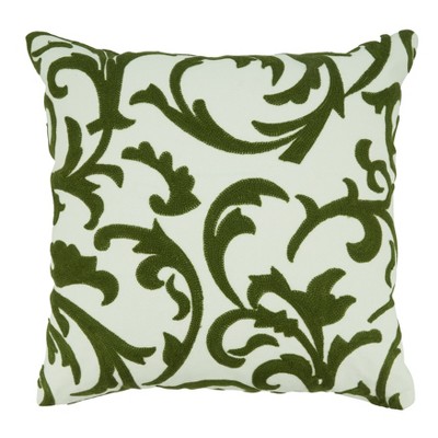 Saro Lifestyle Down-filled Crewel Embroidery Throw Pillow : Target