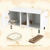 Costway 40" Hidden Cat Washroom with Storage Removable Scratcher Metal Legs for Large Cats Gray/White - 3 of 4