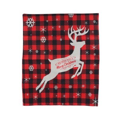 Unique Bargains Dining Chair Slipcover Linen Red Black 22.83"x19.29" 1 Pc