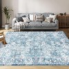 Washable Vintage Floral Area Rug,Boho Non-Slip Indoor Foldable Carpet,Stain Resistant Distressed Print Mat for Living Room/Bedroom/Kitchen/Dining Room - 4 of 4