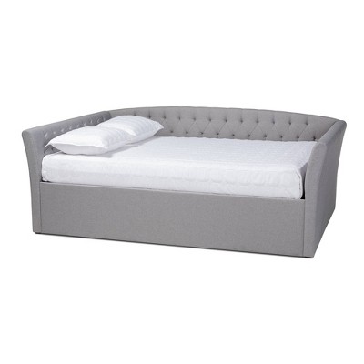 Full Delora Upholstered Daybed Light Gray - Baxton Studio : Target