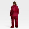 Women's Plaid Flannel Long Sleeve Shirt and Pants Holiday Matching Family Pajama Set - Wondershop™ Red/Black - 2 of 4
