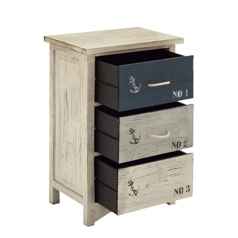 Wood 3 Drawer Chest White - Olivia & May, 6 of 23