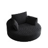 55'' Corduroy Chenille Swivel Chair, Fluffy Foam Single Sofa with Cylindrical Pillow, 360¡ã Rotating Seat for Living Room, Bedroom, No Assembly - 3 of 4