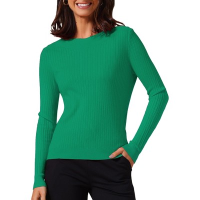 INSPIRE CHIC Women's Crew Neck Long Sleeve Casual Knit Casual Sweaters