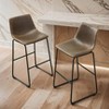 Lotusville Vintage PU Leather Barstools, Set of 2- Leovsnove - 2 of 4