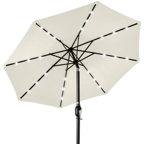 Best Choice Products 10ft Solar Led Lighted Patio Umbrella W Tilt Adjustment Uv resistant Fabric Ivory Target