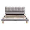 NicBex Full/Queen/King Upholstered Bed Frame with Cookie-Shaped Headboard,Platform Bed Frame with Wood Slats Support,Noise-Free,Easy Assembly,Gray - 4 of 4