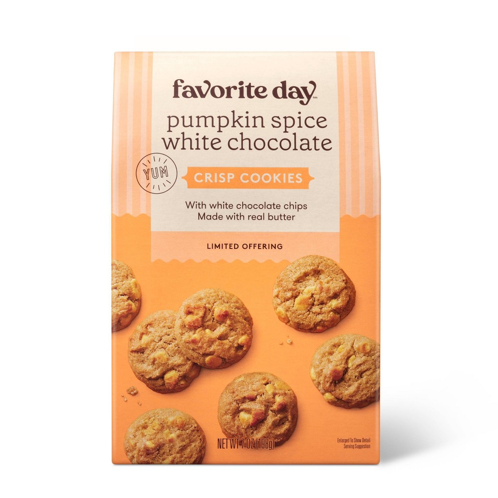 Pumpkin with White Chocolate Chip Crisp Cookie - 7oz - Favorite Day