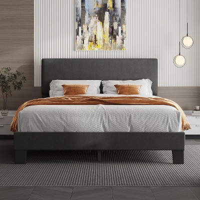 Hub Styler Wood Slats Upholstered Bed