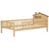 TIRAMISUBEST Twin/Full Size Wood Platform Bed with House-shaped Headboard, LED and Built-in Storage, Modern Bed Frame with Guardrails - 4 of 4