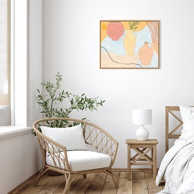 28" x 24" Semi-Abstract Multicolor Canvas Wall Art