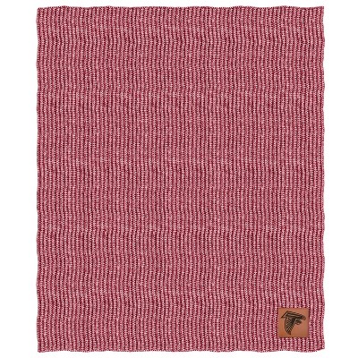 NFL Atlanta Falcons Two- Tone Sweater Knit Blanket with Faux Leather Logo Patch