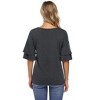 Clearlove Women's Casual Blouses Ruffle Sleeve T Shirts V Neck Double Tiered Bell Sleeve Top - 4 of 4