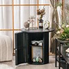 Nordlys Solid Wood Black Side Table with Storage Modern Design Style Living Room - 2 of 4