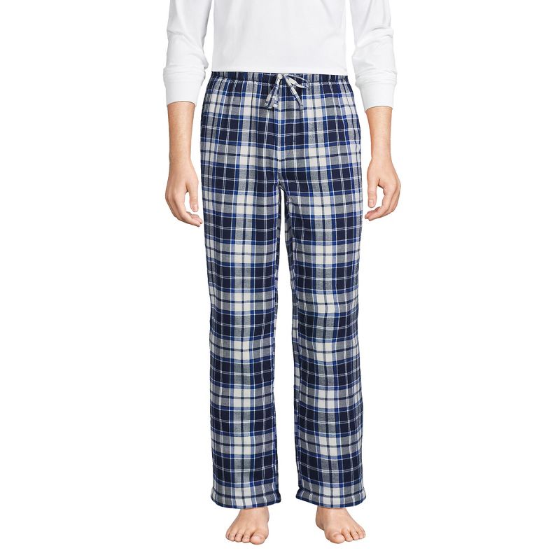 Lands' End Men's High Pile Fleece Lined Flannel Pajama Pants, 1 of 5