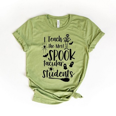Simply Sage Market Women's I Teach The Most Spooktacular Students Short Sleeve Graphic Tee - 2XL - Light Green