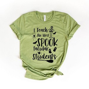 Simply Sage Market Women's I Teach The Most Spooktacular Students Short Sleeve Graphic Tee - 2XL - Light Green - 1 of 2