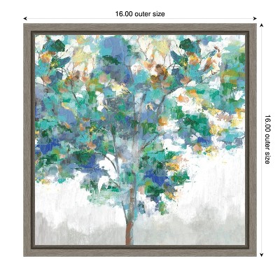 Eva Watts 16" x 16" Multicolor Tree Canvas Wall Art Print