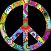 Junior's Design By Humans Cool Retro Flowers Peace Sign By ddtk T-Shirt - 2 of 3