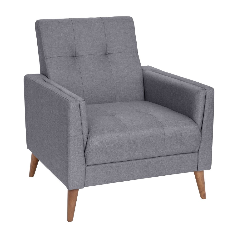 Taylor & Logan Cormac Armchair Gray: Linen Upholstery, Wood Frame, Dry Dust Care, 500 lbs Capacity