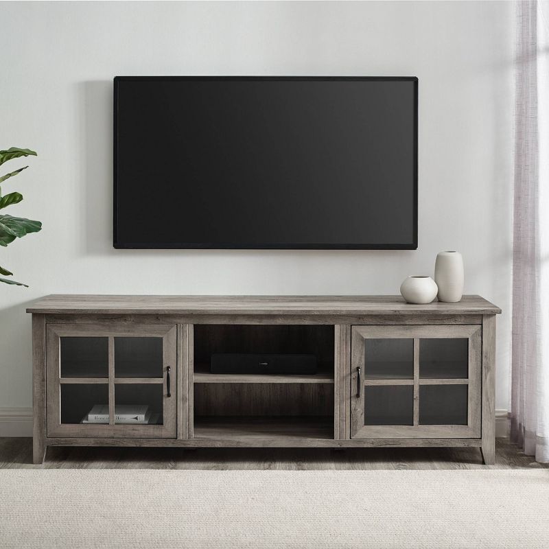 Tasi Glass Door Console TV Stand for TVs up to 80" - Saracina Home, 5 of 17