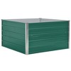 vidaXL Raised Garden Bed 39.4"x39.4"x17.7" Galvanized Steel Green - 2 of 4