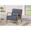 Sapphtopaz 1pc Stylish Accent Chair Upholstered Lounge Chair with Wooden Frame, Living Room Furniture Comfy Chair, Gray - 3 of 4