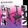 Liquid Stands Piano Keyboard Stand and Bench Set with Wheels - Portable Heavy Duty Digital Piano Stand for 54-88 Key - Music Stand w/ Wheels and Seat - 4 of 4