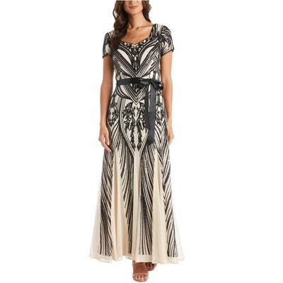 R & M Richards Womens Embellished Gown Dress