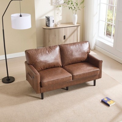 NicBex Mid Century Modern Sofa Bed, Loveseat Sofa with USB & Removable Pillow Cover for Bedroom,Living Room