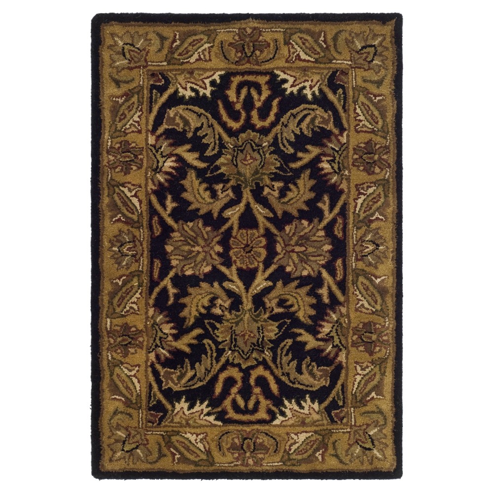 Black/Gold Botanical Tufted Accent Rug - (2'x3') - Safavieh