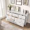 Chest of Dressers with 3 Drawers, Night Stand with Gold Handles, Large Clothes Storage Cabinet for Bedroom, Nursery, Living Room, Closet, White - 3 of 4