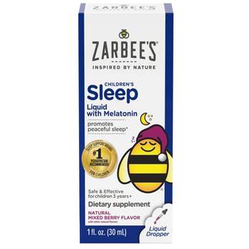 Zarbee's Kid's Sleep Liquid with Melatonin, Drug-Free & Non-Habit Forming-Natural Berry -1 fl oz