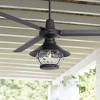 60" Casa Vieja Modern Outdoor Ceiling Fan with LED Light Remote Control Matte Black Damp Rated for Patio Exterior House Home Porch - 2 of 4
