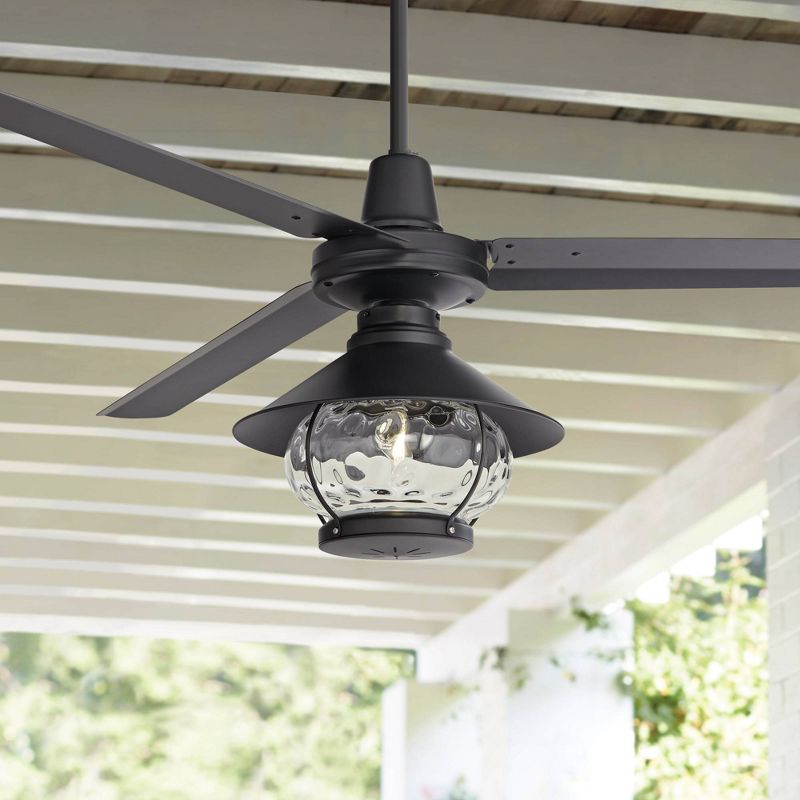 60" Casa Vieja Modern Outdoor Ceiling Fan with LED Light Remote Control Matte Black Damp Rated for Patio Exterior House Home Porch, 2 of 11