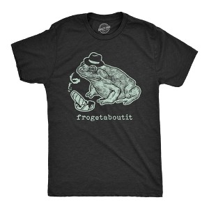 Mens Frogetaboutit T Shirt Funny Italian Mafia Frog Sarcastic Graphic Novelty Tee - Crazy Dog Men's T Shirt - 1 of 4